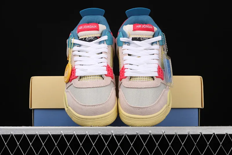 All categories Air Jordan Jordan series basketball shoes Air Jordan 4 G version Union LA x Air Jordan 4 Retro "Off Noir" AJ4 Joe 4 Union Pink Blue Knights DC9533-800